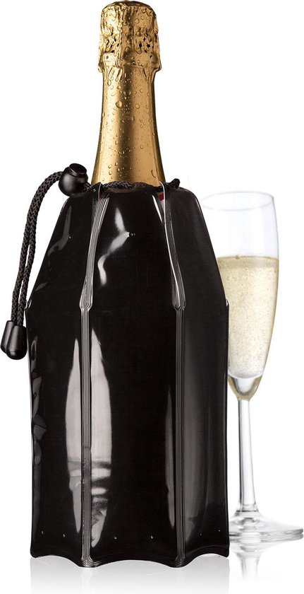 Vacu Vin Seau à Champagne Active 1 Litre 15,5 X 21,5 Cm Zwart