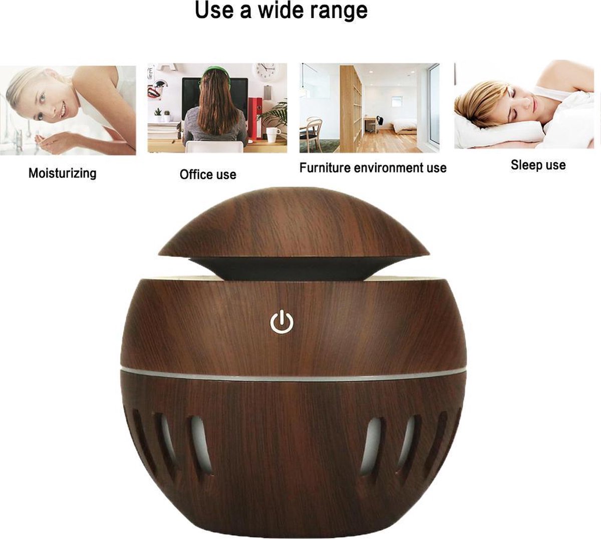 Razzaro Aroma diffuser Wood met LED 8 Etherische Oliën 10ml Razzaro Aroma diffuser Wood met LED 8 Etherische Oliën 10ml