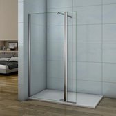 Inloopdouche 160cm met 30cm Flipper Panel,8mm NANO veiligheidsglas,200cm hoog