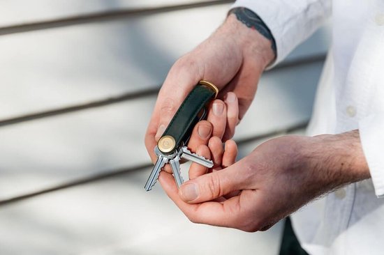 Porte-clés en cuir Orbitkey 2.0 Crazy Horse Chestnut Brown