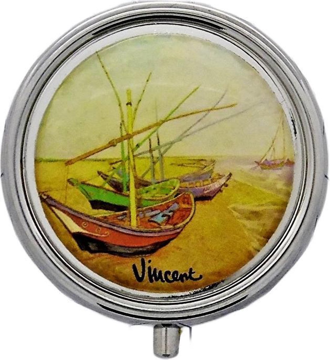 Goedkoopste Pillendoosje Boten Vincent van Gogh, met spiegeltje en drie vakjes