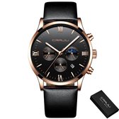 CRRJU® Horloges voor Mannen Herenhorloge Jongens Heren Watch Horloge – Horlogebox Geschenkdoos – Zwart Rosé