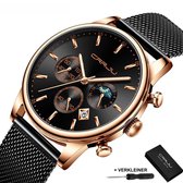 CRRJU® Horloges voor Mannen Herenhorloge Jongens Heren Watch Horloge – Horlogebox Geschenkdoos – Zwart Rosé
