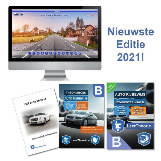 (NIEUW!) Auto Theorieboek Rijbewijs B 2021 + Online Theorie Oefen Examens + Samenvatting