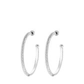 Zilverkleurige bijoux oorringen bewerkt