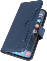 Kaarthouder Portemonnee Book Case Hoesje iPhone 12 - 12 Pro - Navy