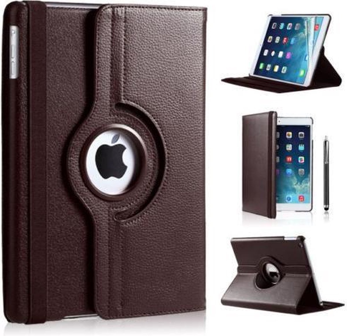 Apple iPad 10,2 (2019 / 2020) bookcase 360 graden draaibare hoes (bruin)