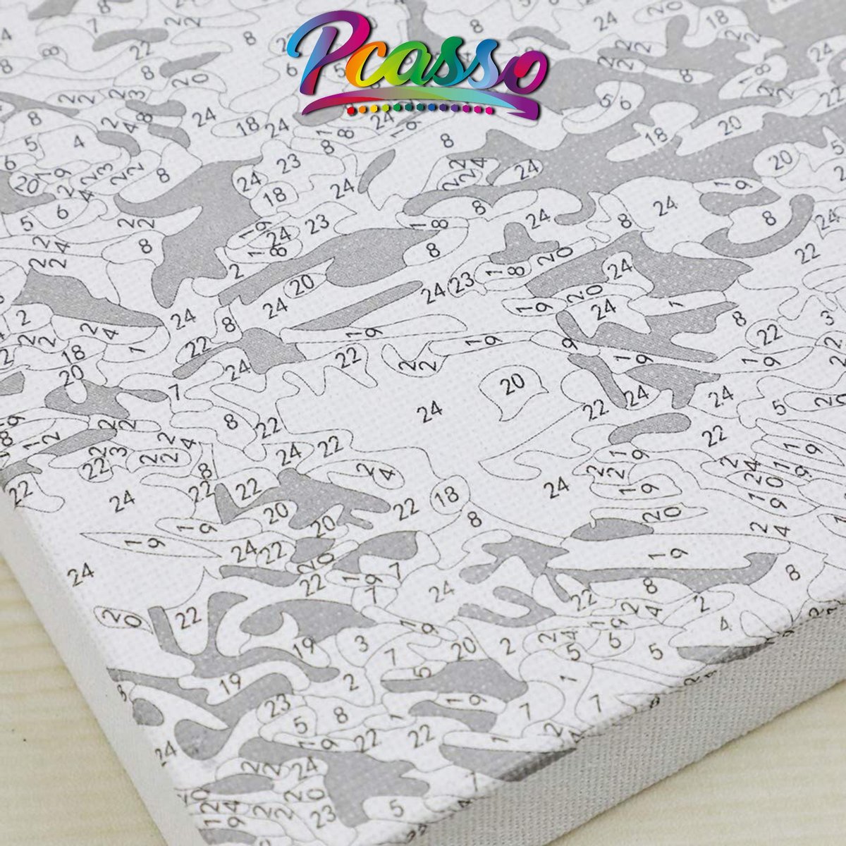 Pcasso ® Luipaard Liggend - Schilderen Op Nummer – Incl. 3 Penselen En Geschenkverpakking - Schilderen Op Nummer Volwassenen & Kinderen – Canvas Schilderdoek – Kleuren Op Nummer - 40x50 cm — afbeelding 2