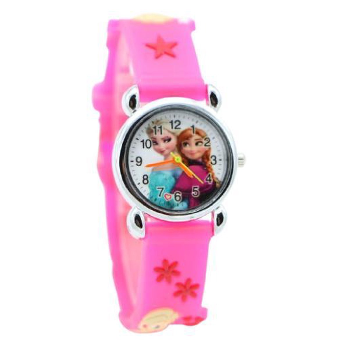 Meisjes horloge hardroze met Frozen afbeelding Elsa en Anna
