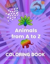 Animals from A to Z Coloring Book for kids Ages 4 - 8: Coloring book letters and animals