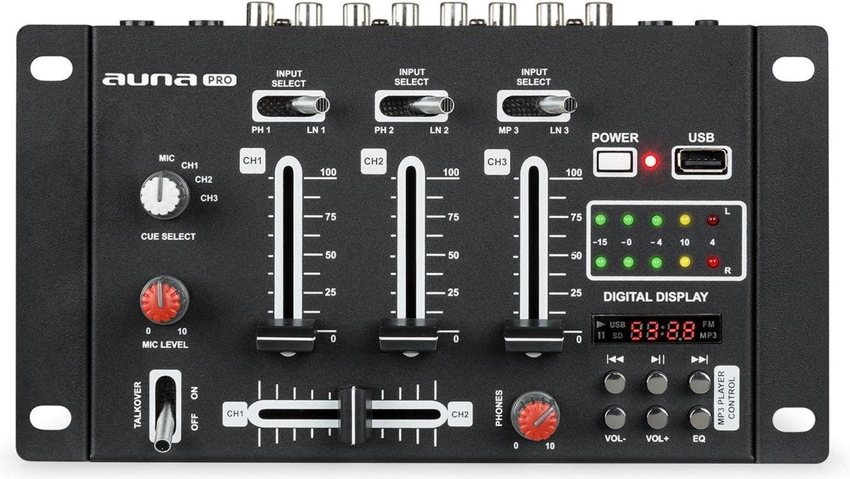 Vonyx STM500BT - Table de Mixage 2 canaux, USB/MP3/BT