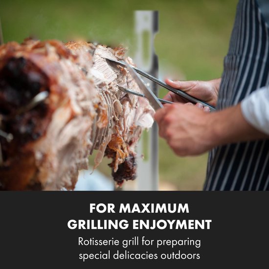 Klarstein Rotisserie Grill Met Motor, Elektrische Grill Met Draaiend Spit, Grote Spitgrill Voor Kip & Speenvarken, In Hoogte Verstelbare Grill Met Motor, Spitgrill Met Roestvrijstalen Poten van Merkloos — afbeelding 3