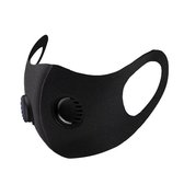 5 X Uitwasbare mondmasker met uitlaat ventiel / zwart met DuBBel ventiel mondkapje mondmasker