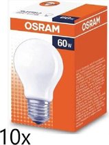 10x Osram standaard gloeilamp 60W mat E27 GLS Frosted