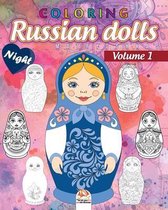 Russian dolls Coloring 1 - matryoshkas - night