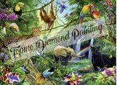 TOPMO - tropische jungle dieren - 40X50CM- Diamond painting pakket - HQ Diamond Painting - VOLLEDIG dekkend - Diamant Schilderen - voor Volwassenen – ROND