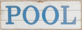 J-Line Plakkaat Pool+Touw Hout Wit/Blauw