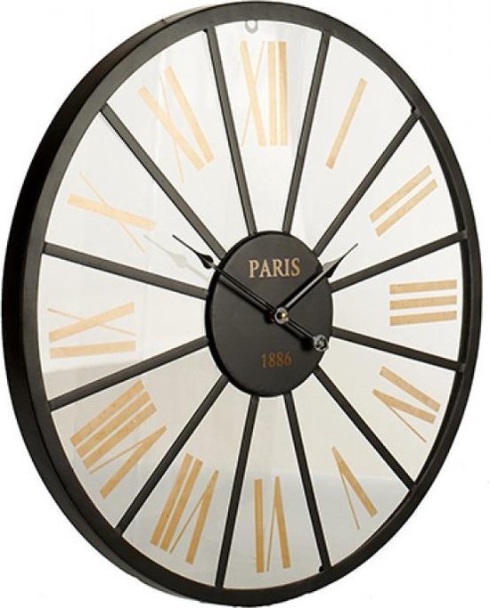 Horloge murale Design , noir et or, 60 cm