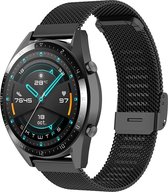 Luxe Milanese Loop Armband Geschikt Voor Huawei Watch GT 2 46mm Horloge Bandje - Metalen Milanees Watchband Polsband - Stainless Steel Mesh Watch Band - Horlogeband - Veilige Vergrendelbare Sluiting - Zwart