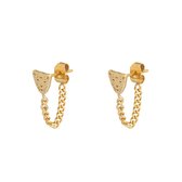 Oorbellen leopard - luipaard oorbellen - gouden oorbellen - stainless steel oorbellen - hanger oorbellen - chain oorbel goud - sieraden - cadeau sieraden - valentijnsdag cadeau