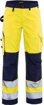 Blaklader 7155 Dames Reflecterende Werkbroek Geel/Marineblauw