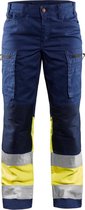 Blaklader 7161 Dames Werkbroek Stretch Marineblauw/Geel