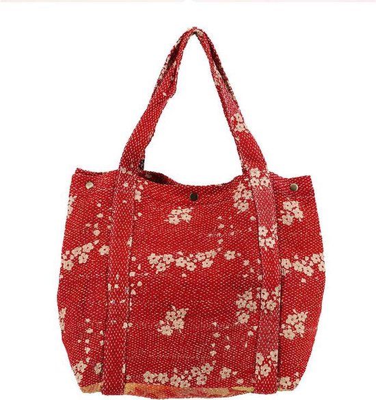 Shopper coloré - sac à main - coton - matière recyclée - 39 x 50 | bol.com