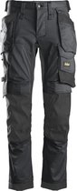 Snickers 6241 AllroundWork, Stretch Werkbroek met Holsterzakken - Staal Grijs/Zwart - 162