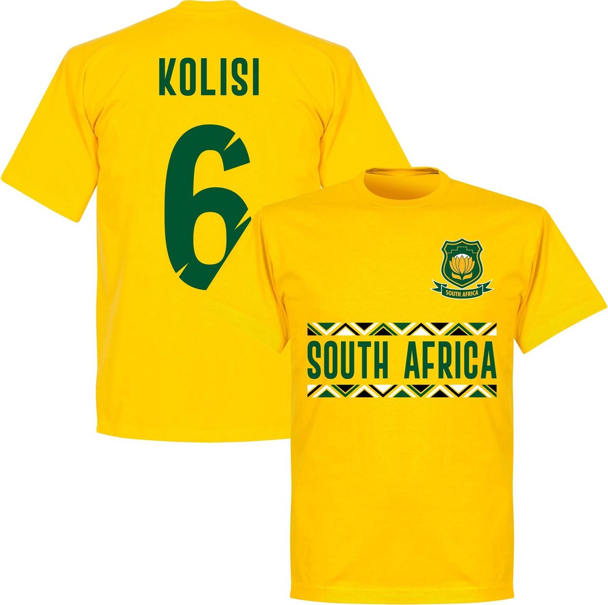 Zuid Afrika Kolisi 6 Rugby Team T-Shirt - Geel - XS