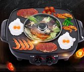 Pro-Care 2in1 - Asian HotPot - Gril Grill - Gourmets - Fondue au bouillon, 1-5 personnes - 1500W - Anti Stick Low - 43cm Round