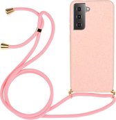 Lunso - Backcover hoes met koord - Samsung Galaxy S21 Plus- Roze