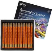 Aquarelkrijt, dikte 8 mm, l: 9,3 cm, burn umber, 12stuks