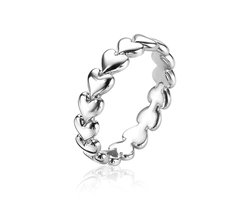 foto van ZINZI zilveren ring hartjes rondom ZIR1798 maat 19.75