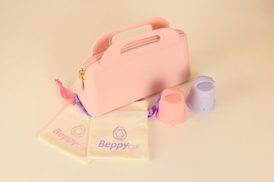 Beppy - Menstruatiecup - Cotton Candy 2 stuks + Lady to go - 1 roze cup & 1 paarse menstruatiecup. - Beppy