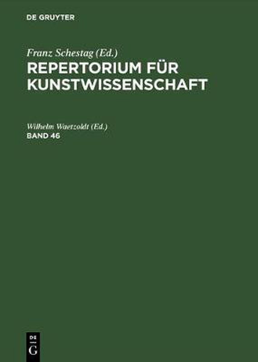 Repertorium Fur Kunstwissenschaft - Schestag, Franz