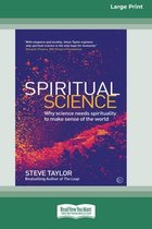 Boek "Spiritual Science" van Steve Taylor, met een abstracte, explosieve achtergrond in oranje, paars en blauw. "Large Print" staat rechtsboven.