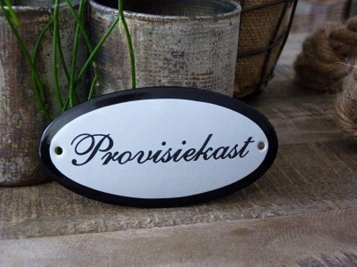 Emaille Deurbordje Ovaal \'provisiekast\'