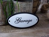 Plaque de porte émaillée ovale 'Garage'