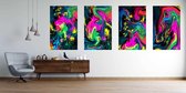 Onlinecanvas - Schilderij - Abstract Marble Texture Colored Bright Liquid Paints.- Art Vertical Vertical - Multicolor - 40 X 30 Cm