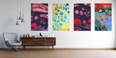 Onlinecanvas - Schilderij - Abstract Bright Texture Colored Bright Liquid Paints. Art Vertical Vertical - Multicolor - 115 X 75 Cm