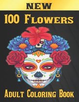 100 Flowers Adult Coloring Book