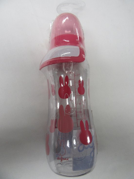 dirfax, biberon, biberon, Miffy pink, 240 ml, avec étiquette de nom |  bol.com