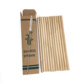 12 stks Bamboe rietjes - Herbruikbaar - Duurzaam - Milieuvriendelijk + handig schoonmaak borsteltje
