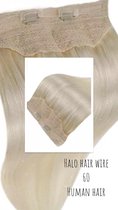 Wire Hair Halo Extensions 30cm #60 licht koel blond human hair clip in hairextensions