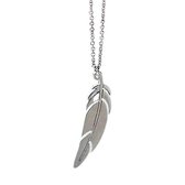 Zilveren ketting (925 Sterling) - Hanger Veertje - Dames - Lieve Jewels