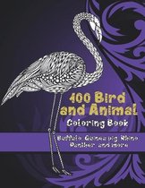 100 Bird and Animal - Coloring Book - Buffalo, Guinea pig, Rhino, Panther, and more