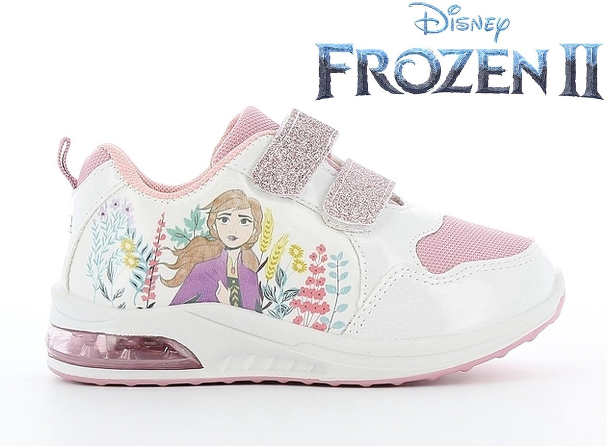 Instituut Het eens zijn met erger maken Disney ""Frozen 2"" kinderschoenen met lichtjes ""Elsa & Anna"" - witte  sneakers voor meisjes met velcro klittenband - Schoenen.nl