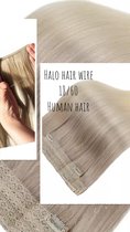 Wire Hair Halo Extensions visdraad koel ash blond #18/60 human hair 30cm