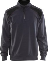 Blåkläder 3353-1158 Sweater halve rits Medium Grijs/Zwart maat L