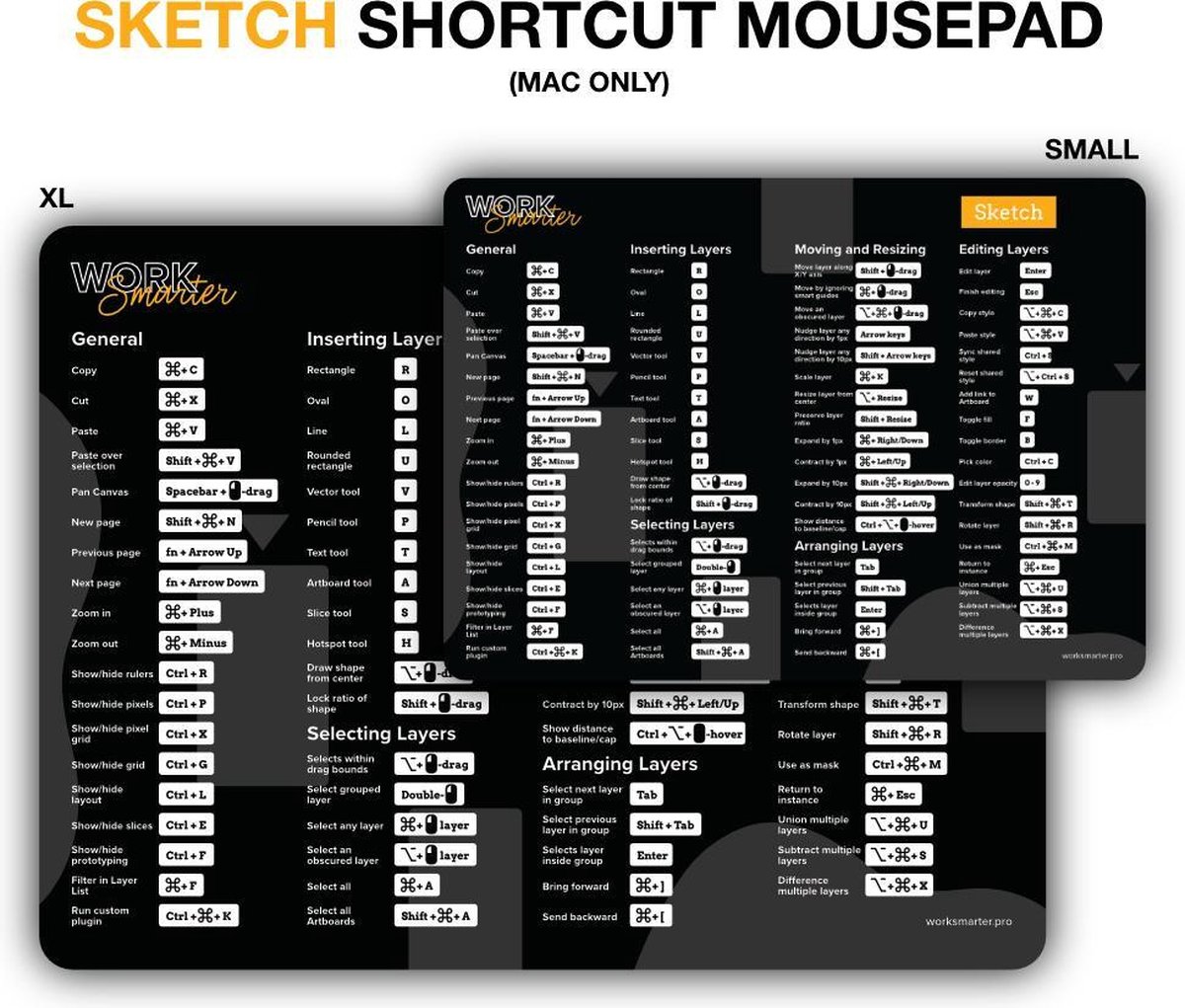 Sketch Shortcut Mousepad - XL - Mac